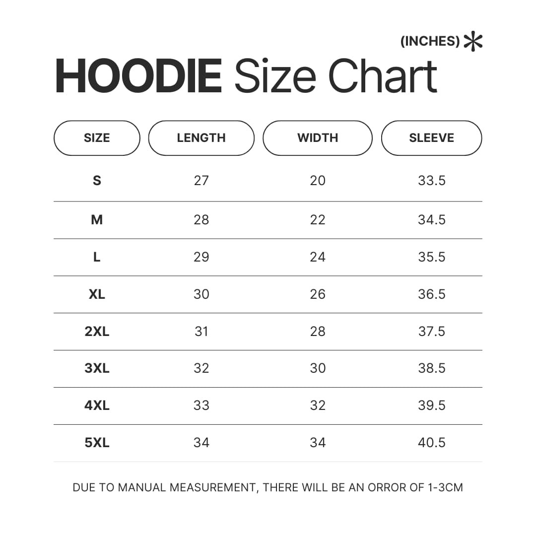 Hoodie Size Chart - ILLIT Shop