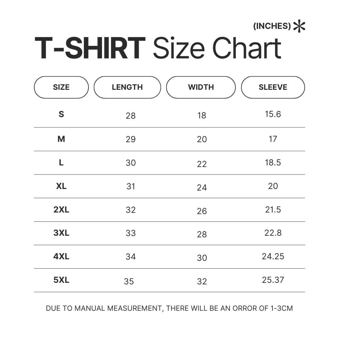 T shirt Size Chart - ILLIT Shop