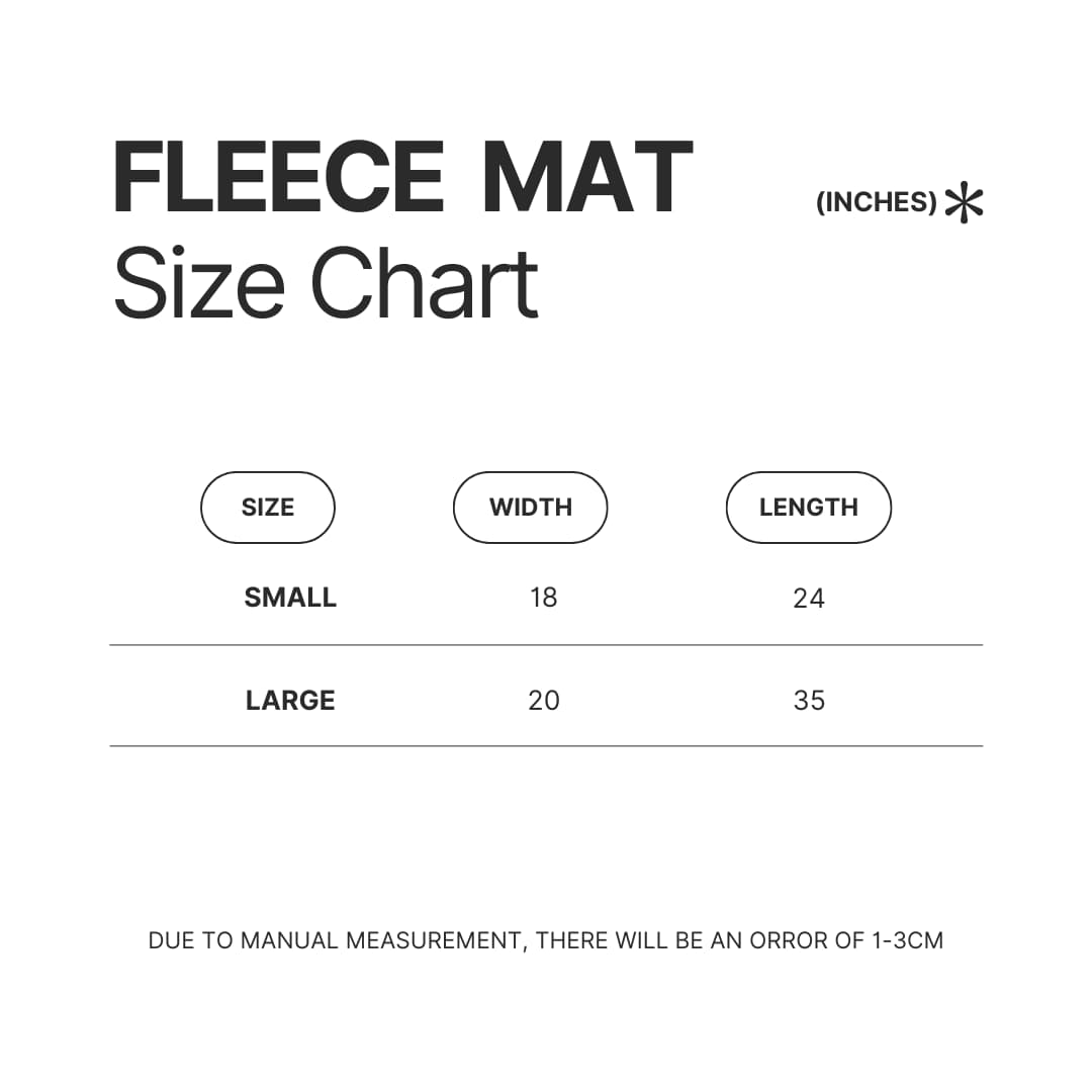 Fleece Mat Size Chart - ILLIT Shop