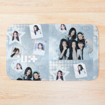 ILLIT Blue Aesthetic Collage Dreamy Bath Mat