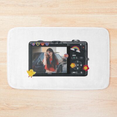 Minju Cute Rainbow And Black Digicam Bath Mat