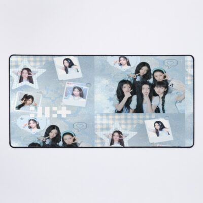 ILLIT Blue Aesthetic Collage Dreamy Mouse Pad
