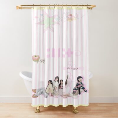 ILLIT Pastel Pink Candy Aesthetic Shower Curtain