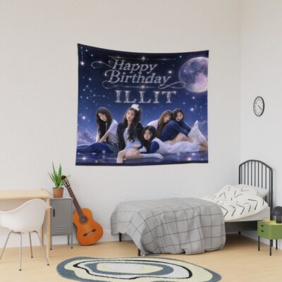 Happy Birthday ILLIT Hot Design  Tapestry
