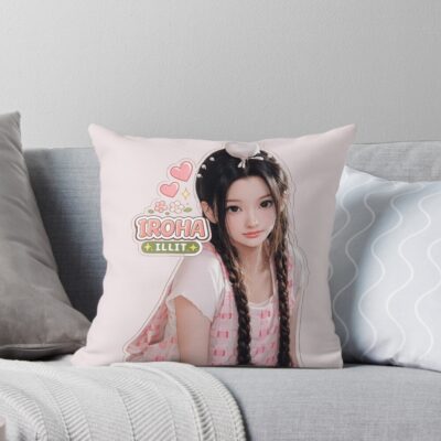 Iroha Of ILLIT Kpop Throw Pillow