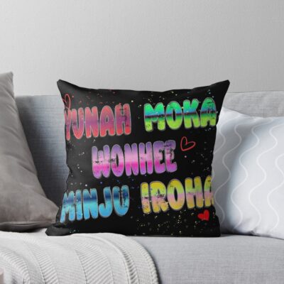 ILLIT Members Name Design Throw Pillow