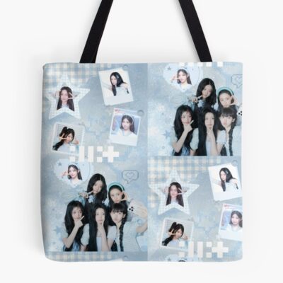 ILLIT Blue Aesthetic Collage Design Tote Bag